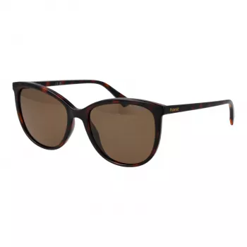 POLAROID Sieviešu PLD4138S55086 Kvadrātveida Saulesbrilles Havana Pelēks 55mm