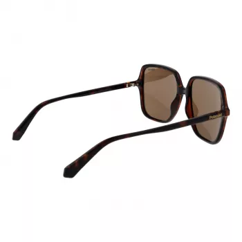 POLAROID Women's PLD6219S56086 saulesbrilles - Melns rāmis, pelēkas polarizētas lēcas 56mm