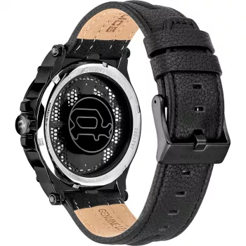 Police Vīriešu Pulkstenis Battalion Quartz Analogais PEWJA2108203 47mm Melns Ciparnīca Melna Ādas Siksniņa
