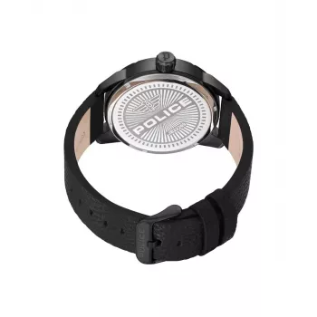 Police vīriešu pulkstenis Blaze Quartz Analog PEWJB2226901 45mm melns nerūsējošais tērauds un āda