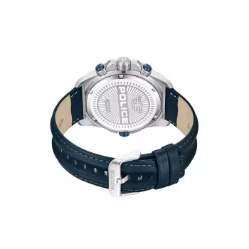 POLICE vīriešu PEWJF0022503 kvarca analogais pulkstenis 46mm nerūsējošais tērauds melna ādas siksna