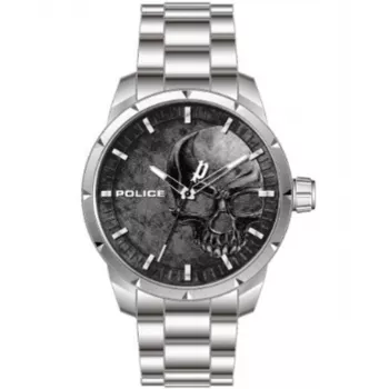 POLICE vīriešu PL15715JS-78M hronogrāfa kvarca pulkstenis 46mm, gunmetal ciparnīca, tērauda sieta siksna