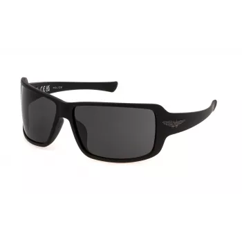 POLICE Men's SPLN37M650U28 Saulesbrilles - Taisnstūra pilns rāmis, UV400, 65 mm lēcas