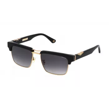 Police Vīriešu Saulesbrilles SPLP25-550300, Melns Rāmis, Pelēkas Lēcas, 55mm
