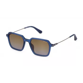 POLICE Men's Sunglasses SPLL10-520892 Rectangular Black Frame Grey Lens 52/20/145 mm