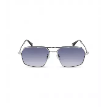 POLICE Vīriešu saulesbrilles SPLL86M580F94 tumši Havana kvadrātveida acetāta rāmis ar pelēku gradienta lēcu UV400 58/16/145 mm