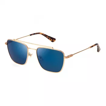Police Men's Sunglasses SPLN38-54300B Black Square Acetate Frame Grey Lens 54/19/145 mm
