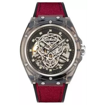 Police vīriešu pulkstenis PEWGR1592401 44mm nerūsējošais tērauds melna āda kvarcs
