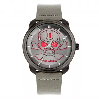 POLICE vīriešu pulkstenis PL15714JSU-61 44,5mm zils ciparnīca ādas siksniņa kvarcs