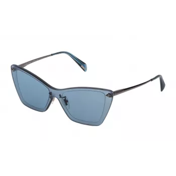 POLICE SPL936990402 Sieviešu kaķa acs saulesbrilles, zelta rāmis, brūnas gradienta lēcas, 57 mm