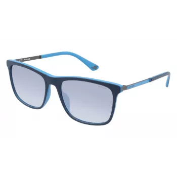 POLICE SPLA5656WTRX Vīriešu Taisnstūra Acetāta Saulesbrilles - Havana/Brūns Gradients