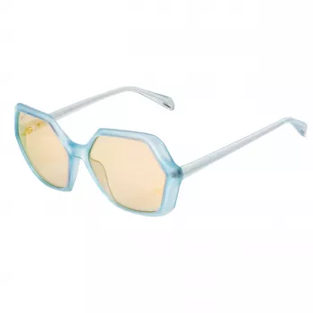 POLICE SPLA9858VA1A Sieviešu taisnstūra saulesbrilles - Melns acetāta rāmis, pelēkas lēcas 58mm