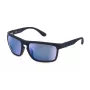 POLICE SPLF63-6306QS Vīriešu taisnstūra saulesbrilles - Spīdīgs melns rāmis, dūmu pelēkas lēcas, 63/18/130 mm