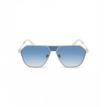 POLICE SPLL89-620300 Vīriešu Pilotsaulesbrilles - Spīdīgi Melns Rāmis, Pelēkas Lēcas, 62mm