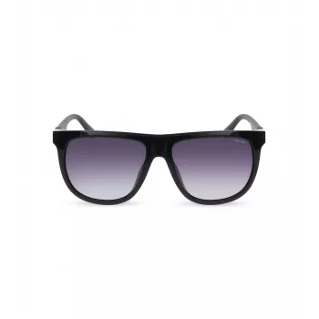 POLICE SPLN33M590Z42 Vīriešu Saulesbrilles - Melns Acetāta Rāmis, Pelēkas Polikarbonāta Lēcas, UV400 Aizsardzība, 59mm Lēcu Platums