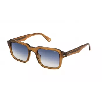 POLICE SPLN36-5206A9 Vīriešu taisnstūra saulesbrilles – melns rāmis, pelēkas lēcas 52mm