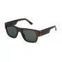 POLICE SPLP23M54M82P Vīriešu taisnstūra polarizētas saulesbrilles Havana acetāta rāmis zaļa lēca 54mm