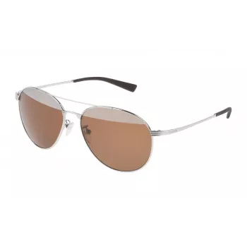 POLICE Unisex S8953V57579X Pilot Aviator Saulesbrilles 57/15/145 mm Melns Gunmetal Pelēks