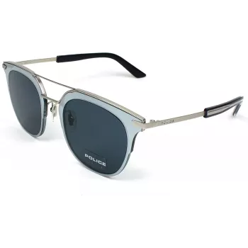 POLICE Unisex SPL584-0581 Saulesbrilles (50/22/145 mm) Melns Rāmis Pelēkas Lēcas UV400