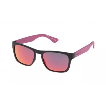 POLICE Unisex Saulesbrilles S198854U28R Havana Acetāta Rāmis Brūnas Polikarbonāta Lēcas 54mm