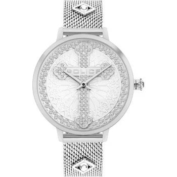 POLICE Women's Quartz Analog Watch PL16031MS04MM 36mm Silver Stainless Steel Mesh