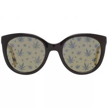 POLICE Women's SPL408E546XKL Rectangular Sunglasses - Black Acetate Frame, Grey Polycarbonate Lenses, UV400 Protection