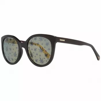 POLICE Women's SPL408E546XKL Rectangular Sunglasses - Black Acetate Frame, Grey Polycarbonate Lenses, UV400 Protection