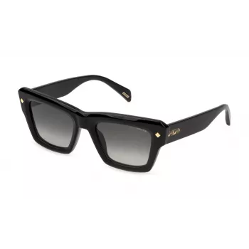 POLICE SPLP48-520700 sieviešu taisnstūra saulesbrilles, Havana rāmis, brūnas lēcas, 52mm
