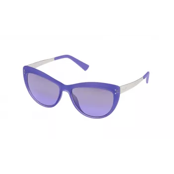 POLICE Women's Sunglasses S1970M556WKX - Square Acetate Frame, Grey Polycarbonate Lenses, 55mm Lens Width