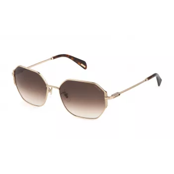 POLICE Women's Sunglasses SPLF35-550300 - Rectangular Acetate Frame with UV400 Protection