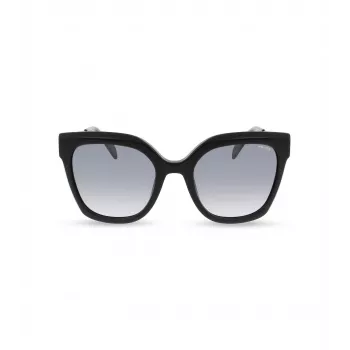 POLICE Sieviešu saulesbrilles SPLG19-540700 Melns acetāts Kvadrātveida rāmis Pelēkas lēcas 54mm