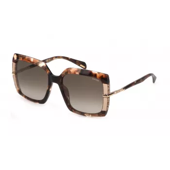 POLICE sieviešu saulesbrilles SPLG23-5702AD Havana/Brūnas taisnstūra acetāts 57mm