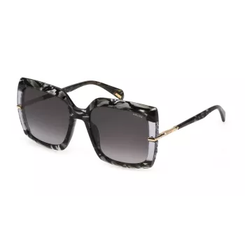 POLICE Women's Sunglasses SPLG23M5706RT Havana Acetate Frame Brown Gradient Lens 57/19/140 mm