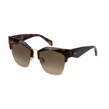 POLICE Sieviešu Saulesbrilles SPLN59-5601AY - Melns Acetāta Rāmis, Pelēkas Polikarbonāta Lēcas, 56/16/140 mm