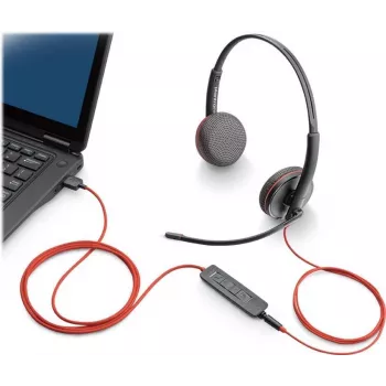 Poly Blackwire C3220 USB-C austiņas - 3200 Series - On-Ear - Vadu - USB-C - Trokšņu izolējošas - Melnas (209749-104)