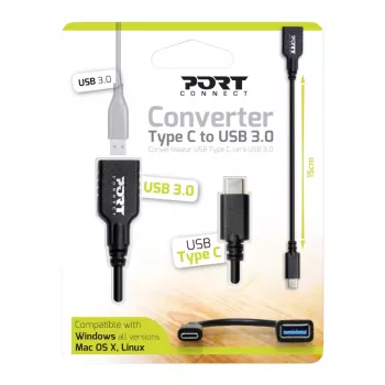 PORT DESIGNS Port Type-C uz USB 3.0 15 cm Adapteris