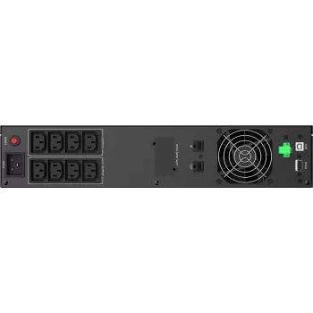 PowerWalker VI 3000 RLE UK līnijinteraktīvais UPS, 3000 VA/1800 W, statņu montāža 2U, 8x IEC C13 + 1x IEC C19, USB/RS-232, AVR, LCD