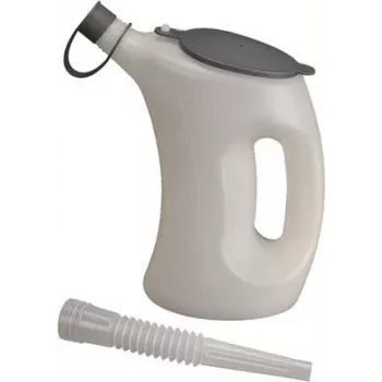 PRESSOL Mērtrauks ar elastīgu snīpi, 5 L, balts/caurspīdīgs, ar vāku/atveri 07625