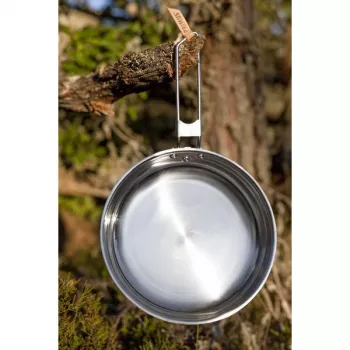 Primus Cookset Campfire Pot Set L - 2-detaļu nerūsējošā tērauda kempinga trauku komplekts ar caurdurtu vāku, 4.8L kopējā tilpuma