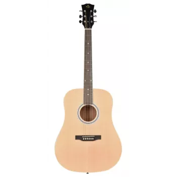 Prodipe Guitars SD25 Dreadnought akustiskā ģitāra - masīva Sitkas egles virsa, mahagonija korpuss, dabīgs augsta spīduma pulējums