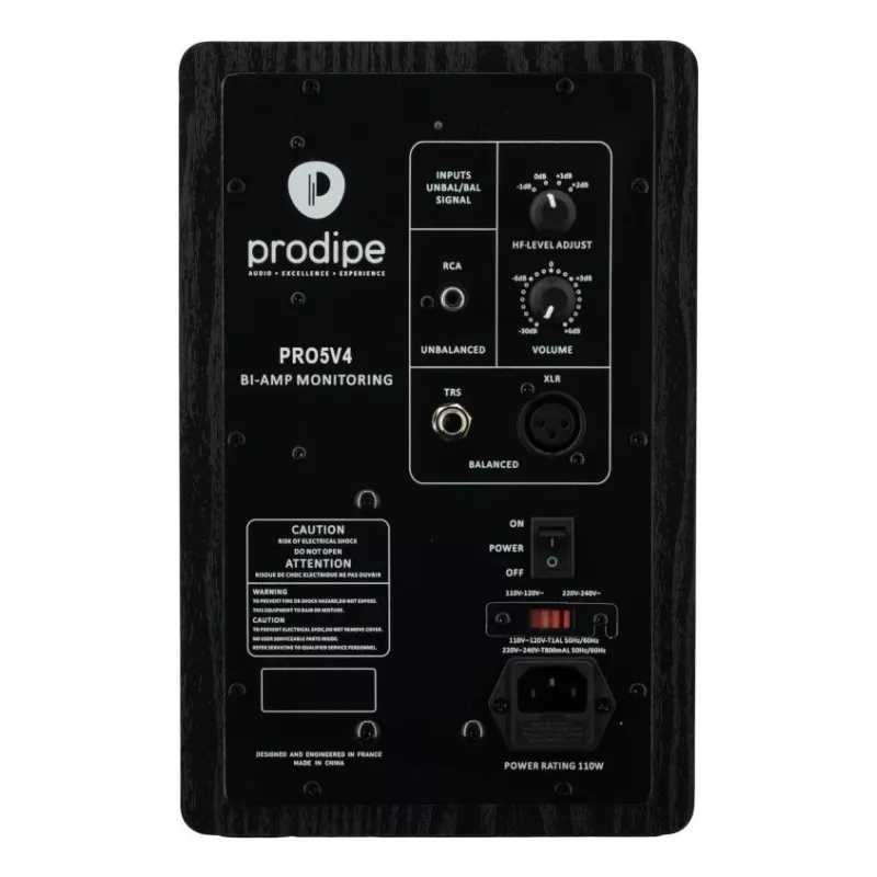 Prodipe Pro 5 V4 aktīvais studiju monitors (viens) - 5,25 collu zemfrekvenču skaļrunis, 75W bi-amplificēts, XLR/TRS/RCA
