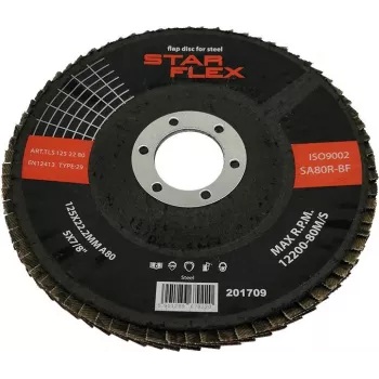 PSG Star Flex STAL T29 125-22 Slīpēšanas disks, Grit 80, Zirkonija alumīnija, Konisks, 22.23 mm atvere, Tēraudam un nerūsējošajam tēraudam