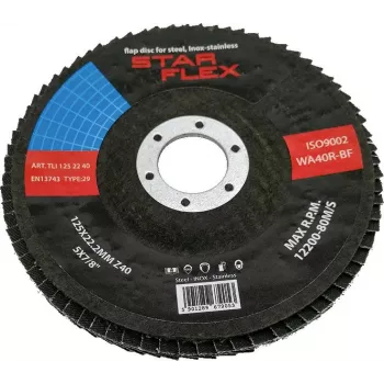 PSG Star Flex T29 125-22 Grit 40 INOX Slīpēšanas disks TLI1252240