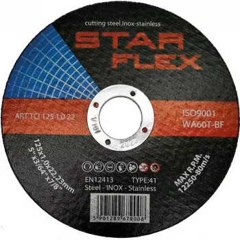 PSG Star Flex T41-125-1.0 WA60T-BF-INOX griešanas disks 125 x 1,0 mm nerūsējošajam tēraudam