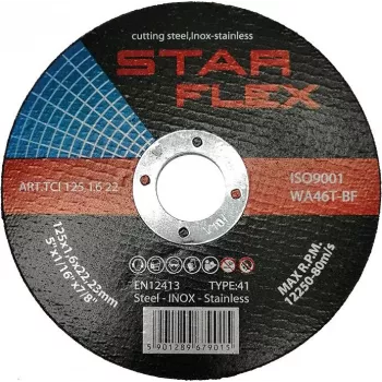 PSG Star Flex T41-125-1.6 WA46T-BF-INOX griešanas disks nerūsējošajam tēraudam 125 mm x 1.6 mm x 22.23 mm