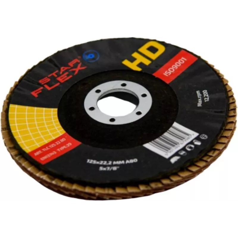 PSG Star Flex T29 SG INOX Keramikas atloku disks 125 mm, 22.23 mm caurums, P60, konisks 29. tips, nerūsējošajam tēraudam