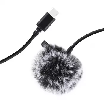 PULUZ PU425 Jack Tie Mikrofons ar Klipsi 1,5m USB-C