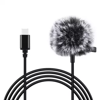 PULUZ PU425 Jack Tie Mikrofons ar Klipsi 1,5m USB-C