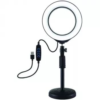 PULUZ LED Ring Light 16cm ar Statīvu 18-28cm USB