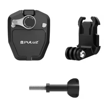 PULUZ Motocikla vējstikla stiprinājums sporta kamerām (DJI Osmo Action 4, GoPro Hero 12, Insta360 Ace Pro / X4) - Melns